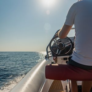 Joyme yacht's tender boat shot on open sea